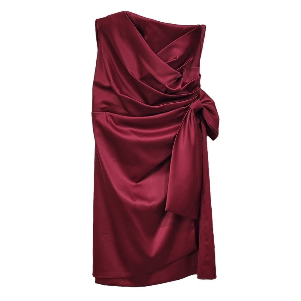 WHBM Maroon Strapless Cocktail Dress